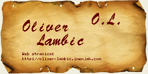 Oliver Lambić vizit kartica